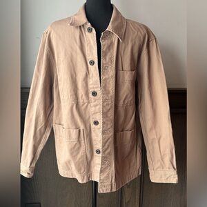 H&M Men's Light Brown Khaki Cotton Denim Chore Jacket